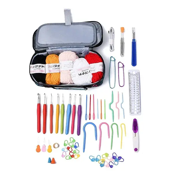 DIY Knitting Kits Storage Bag for Beginners Include Crochet Hooks