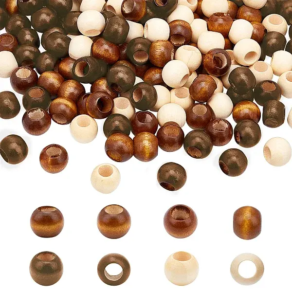 150 Pcs 3 Colors Wooden Beads