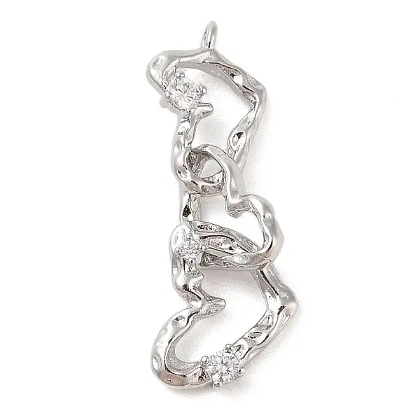 Brass Micro Pave Clear Cubic Zirconia Pendants