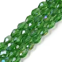 Transparent Electroplate Glass Beads Strands