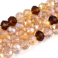 Electroplate Transparent Glass Beads Strands