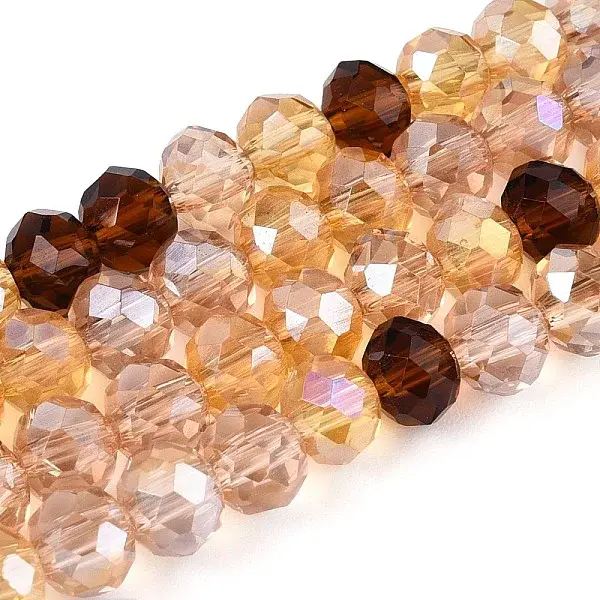 Electroplate Transparent Glass Beads Strands