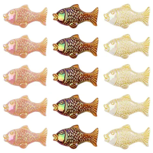 20Pcs Plating Opaque Acrylic Beads