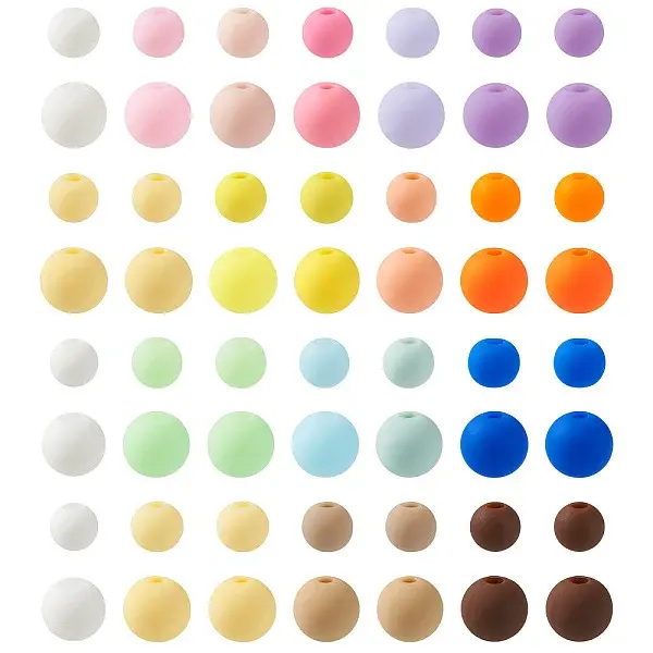 800Pcs 8 Colors Frosted Opaque Acrylic Beads