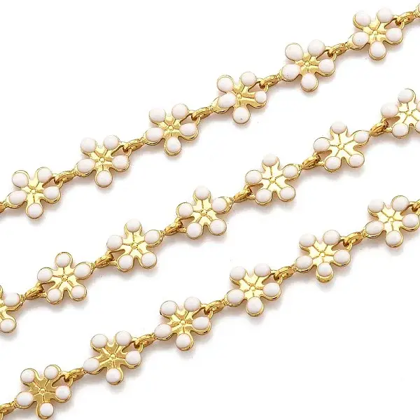 Golden Brass Enamel Link Chain