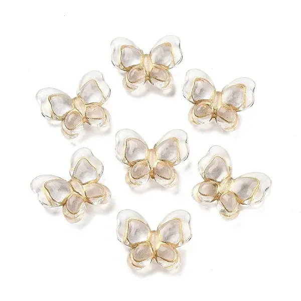 Metal Enlaced Transparent Acrylic Beads