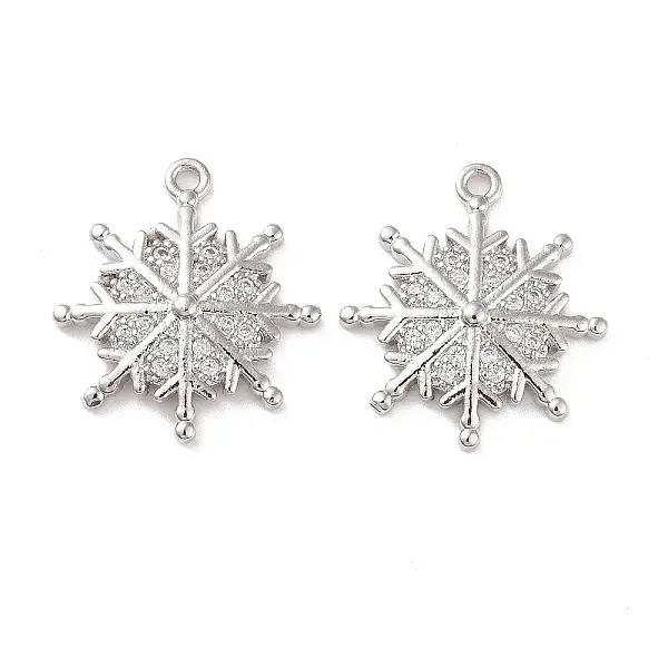 Brass Micro Pave Clear Cubic Zirconia Pendants