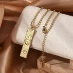 304 Stainless Steel Clear Cubic Zirconia Rectangle Constellation Pendant Necklaces for Women Men