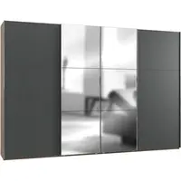 MID.YOU SKŘÍŇ S POSOUVACÍMI DVEŘMI, barvy grafitu, barvy dubu, 350/236/65 cm