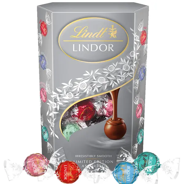 LINDT Lindt Lindor čokoládové pralinky směs stříbrný mix 337 g