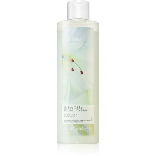 Avon Senses White Lily & Musk povzbuzující sprchový krém 250 ml