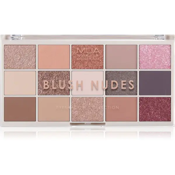 MUA Makeup Academy Eyeshadow Collection 15 Shade Palette paletka očních stínů odstín Blush Nudes 12 g