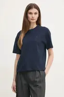 Bavlněné tričko Tommy Hilfiger tmavomodrá barva, UW0UW05763