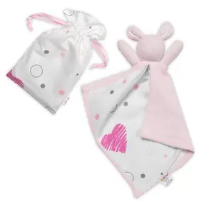 Baby Nellys Mazlík, přítulníček Zajíček, froté + bavlna, I love Girl , růžová