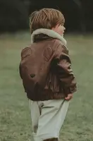 Dětská kožená bomber bunda Donsje Yuki Leather Jacket Bear