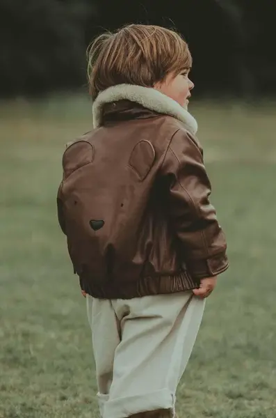 Dětská kožená bomber bunda Donsje Yuki Leather Jacket Bear