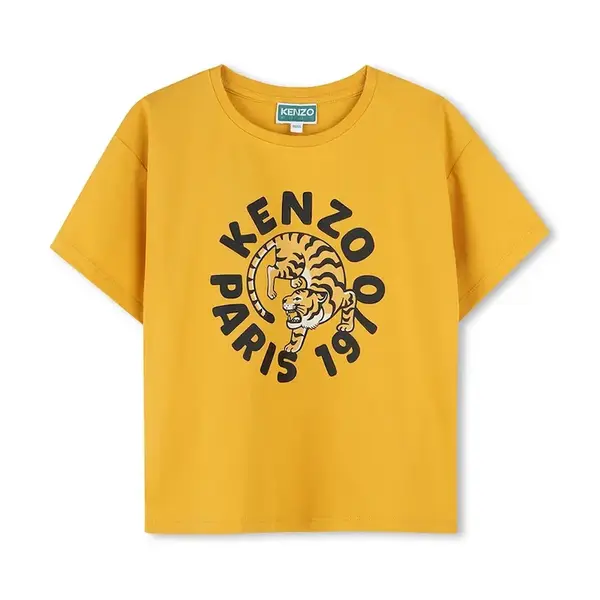 Dětské bavlněné tričko Kenzo Kids žlutá barva, K60916