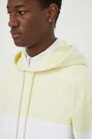 Bavlněná mikina Levi's pánská, žlutá barva, s kapucí, vzorovaná