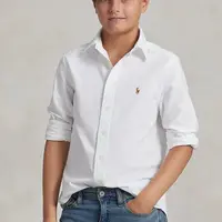 Dětská bavlněná košile Polo Ralph Lauren bílá barva, 323677133001