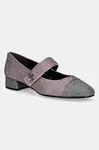 Tory Burch  Semišové lodičky  Cap-Toe Mary Jane Pave Heel Ballet