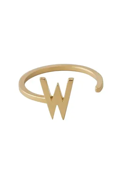 Pozlacený stříbrný prsten Design Letters