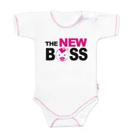 Baby Nellys Body kr. rukáv s vtipným textem, The New Boss, vel. 80