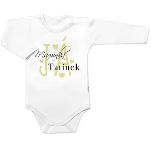 Baby Nellys Body dl. rukáv, Maminka, Tatínek JÁ, bílé, vel. 80
