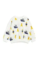 Dětská bavlněná mikina Mini Rodini bílá barva, vzorovaná