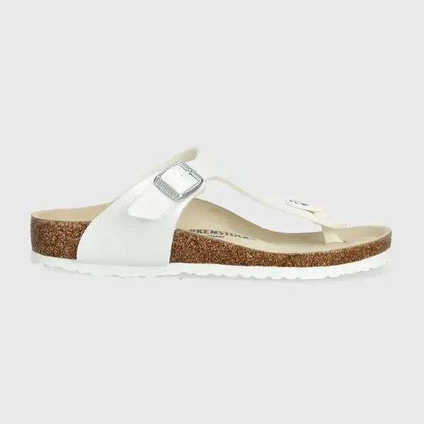 Dětské žabky Birkenstock Gizeh K BF Shiny Lizard bílá barva