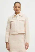 Blazer s příměsí vlny BOSS béžová barva, 50537976