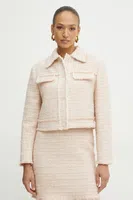 Blazer s příměsí vlny BOSS béžová barva, 50537976