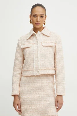 Blazer s příměsí vlny BOSS béžová barva, 50537976