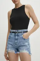 Džínové šortky Answear.LAB dámské, hladké, high waist