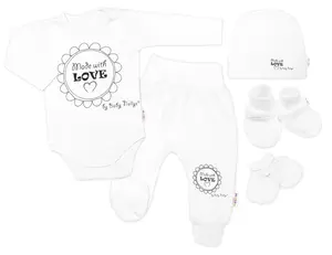Baby Nellys Soupravička do porodnice 5D Made with love - bílá, vel. 62