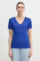 Bavlněné tričko Tommy Hilfiger dámské, modrá barva, WW0WW40584