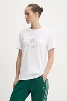 Bavlněné tričko Converse béžová barva, 10027077-A04