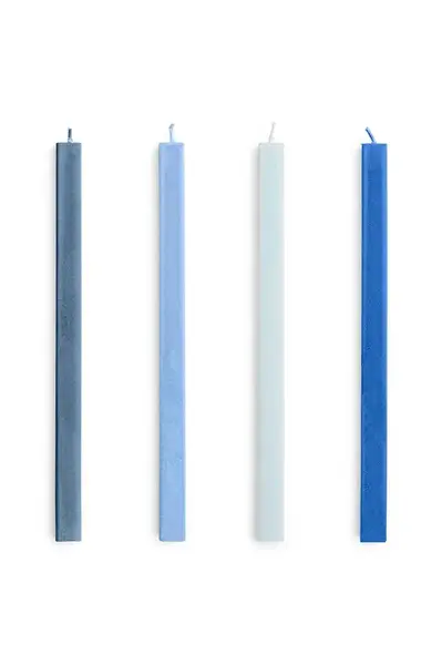 Sada svíček HAY Square Candle 2,2 x 24 cm 4-pack modrá barva