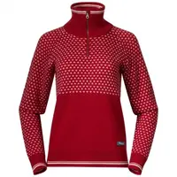 Bergans ALVDAL WOOL W HALF ZIP Vlnený sveter, červená, veľkosť