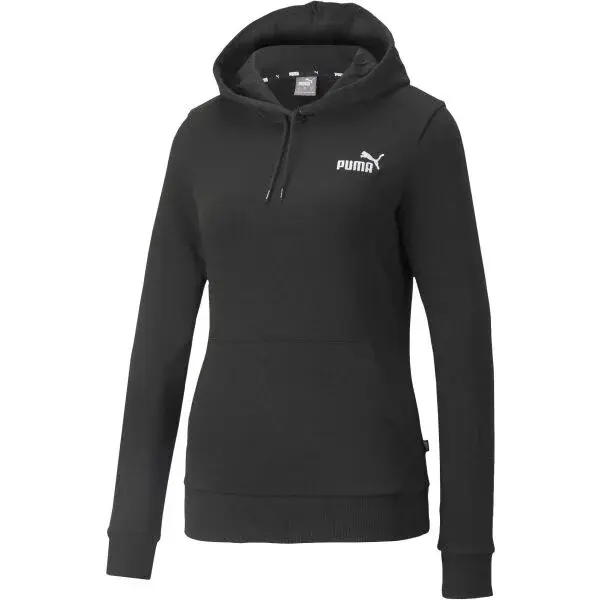 Puma ESSENTIALS + EMBROIDERY HOODIE TR Dámska mikina, čierna, veľkosť
