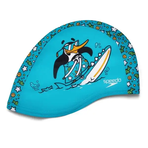 Speedo PRINTED POLYESTER CAP IU Univerzálna plavecká čiapka, tyrkysová, veľkosť