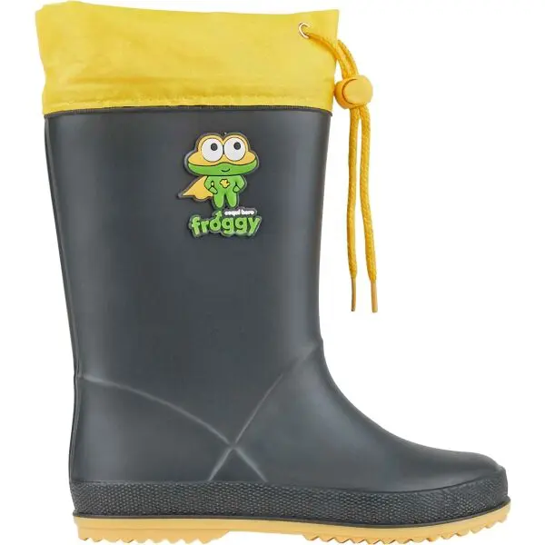 Coqui RAINY COLLAR FUR Detské gumáky, čierna, veľkosť