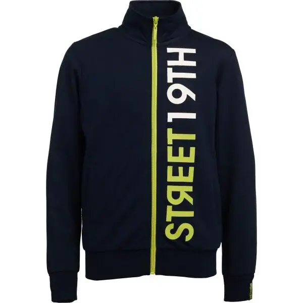 Lewro MALACH Chlapčenská mikina so zapínaním po celej dĺžke, tmavo modrá, veľkosť 164-170