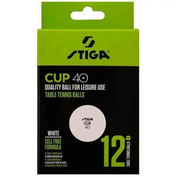 Stiga CUP ABS WHITE 12-PACK Loptičky na stolný tenis, biela, veľkosť