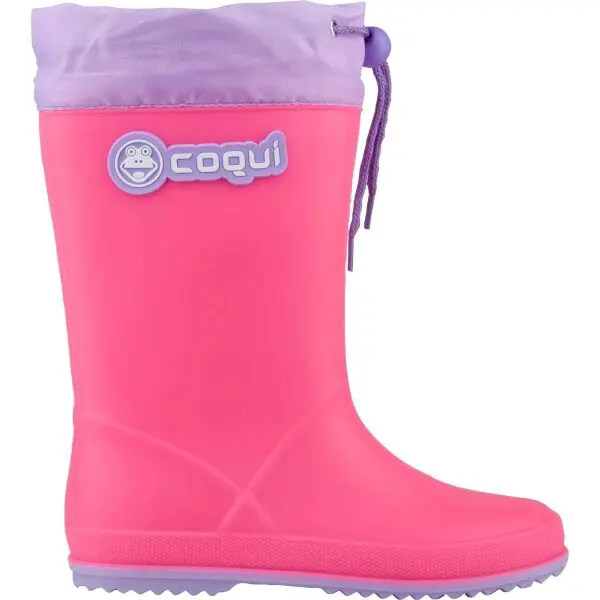 Coqui RAINY COLLAR Detské čižmy, ružová, veľkosť
