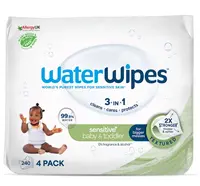 4X WATERWIPES Obrúsky vlhčené Baby&Toddler 3in1