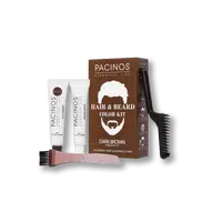 Farba na bradu a fúzy tmavohnedá Pacinos Hair & Beard Color Kit - Dark Brown