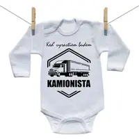 Boodyy Body s dlhým rukávom Keď vyrastiem budem kamionista 56 (0-2 mesiace)