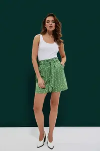 Marisse Cotton Polka Dot Shorts L-Sh-3728 Palm