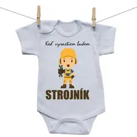 Boodyy Body s krátkym rukávom Keď vyrastiem budem strojník 56 (0-2 mesiace)