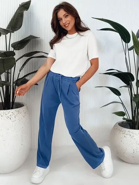 Spodnie damskie wide leg ASTERS granatowe Dstreet